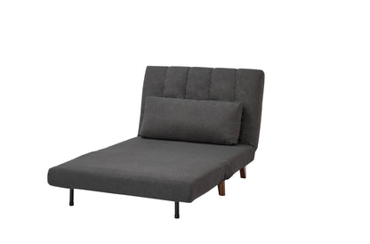 Convertible Polyester Stripe Sofa,Dark Gray