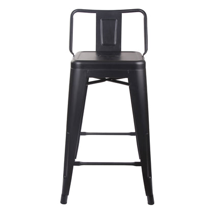 GIA 24 Inch Lowback Black Metal Stool