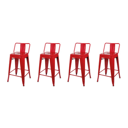 GIA 24 Inch Lowback Red Metal Stool