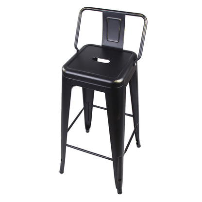 GIA 30 Inch Lowback Black Metal Stool