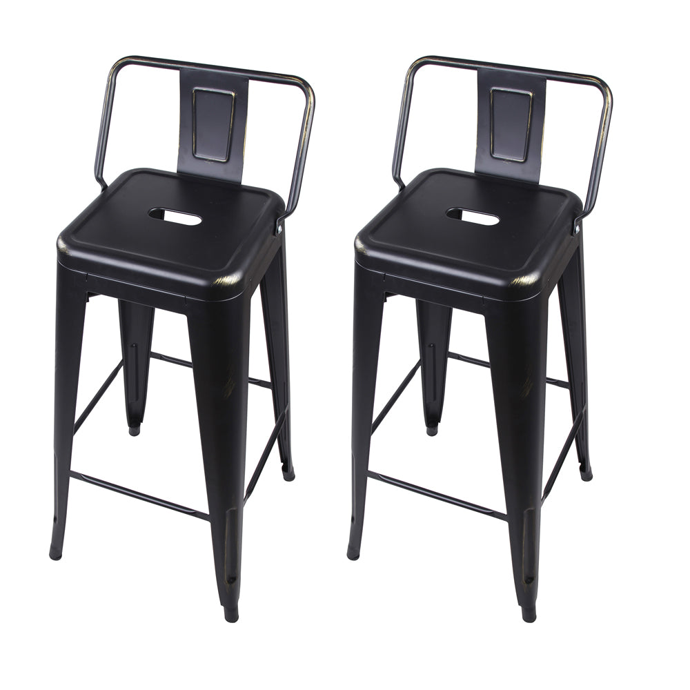 GIA 30 Inch Lowback Black Metal Stool