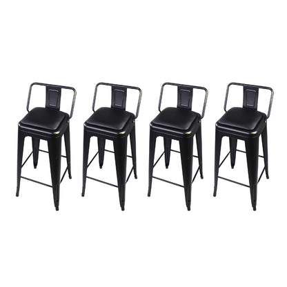 GIA 30 Inch Lowback Black Stool with Black PU Seat