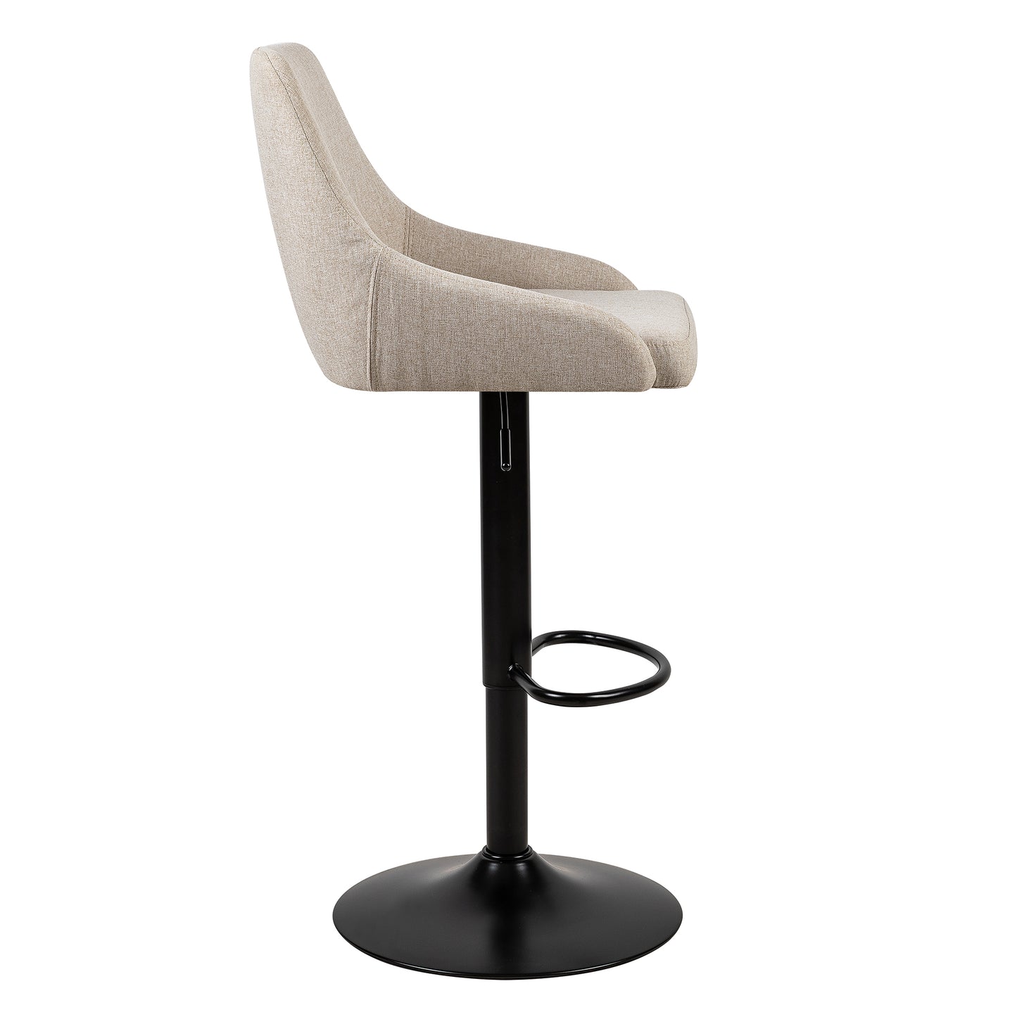 GIA Fabric Kitchen 360 Swivel Bar Stool Chairs with Black Metal Base,Beige