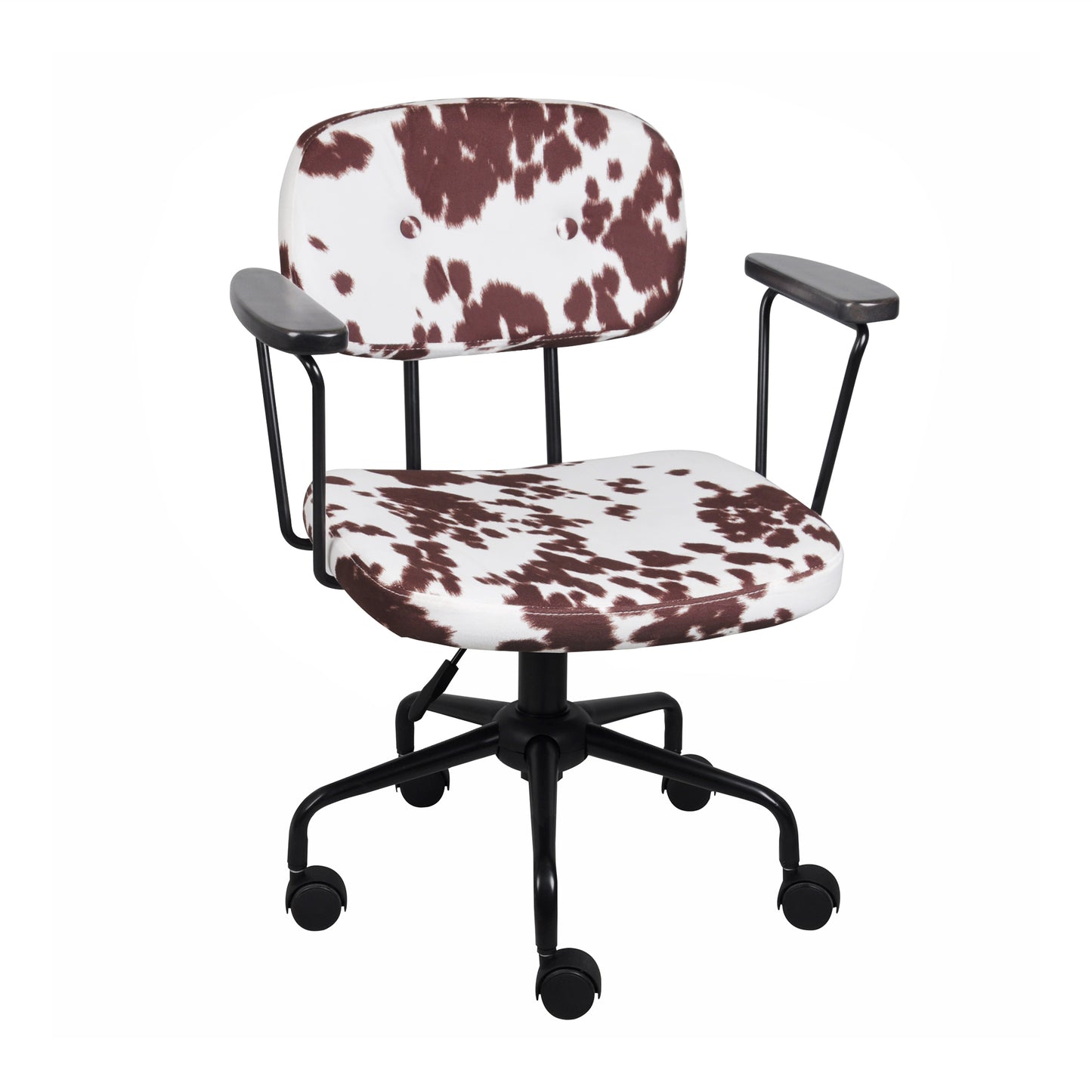 Office Desk Chair Task Chair in Brown Milk Cow Animal Print