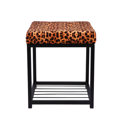Square Small Bench - Leopard Cheetah