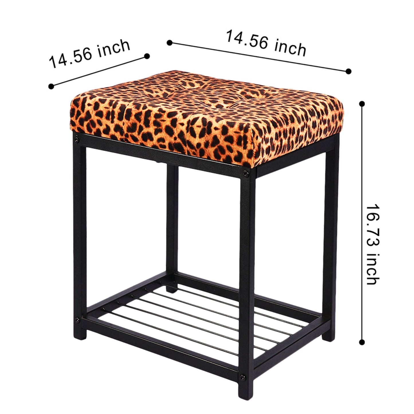 Square Small Bench - Leopard Cheetah