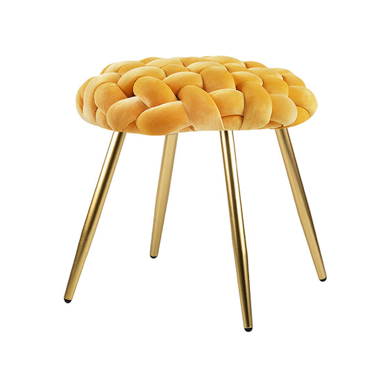 GIA Comfy Round Cushioned Stool-YELLOW