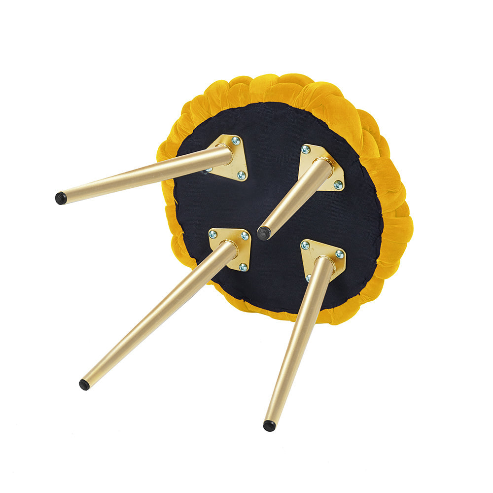 GIA Comfy Round Cushioned Stool-YELLOW