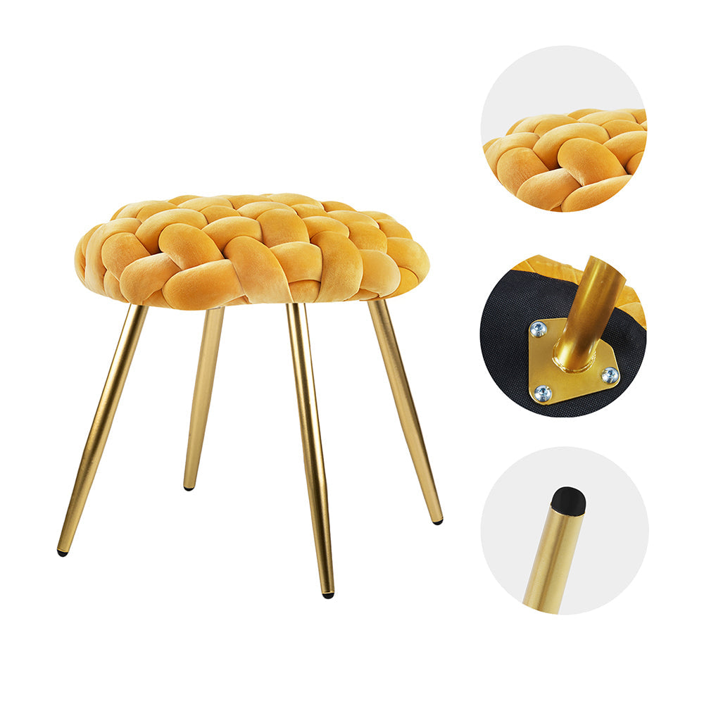 GIA Comfy Round Cushioned Stool-YELLOW