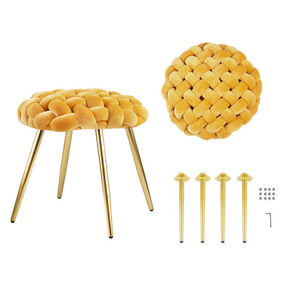 GIA Comfy Round Cushioned Stool-YELLOW