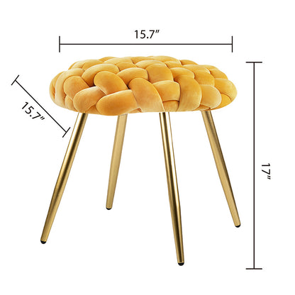 GIA Comfy Round Cushioned Stool-YELLOW