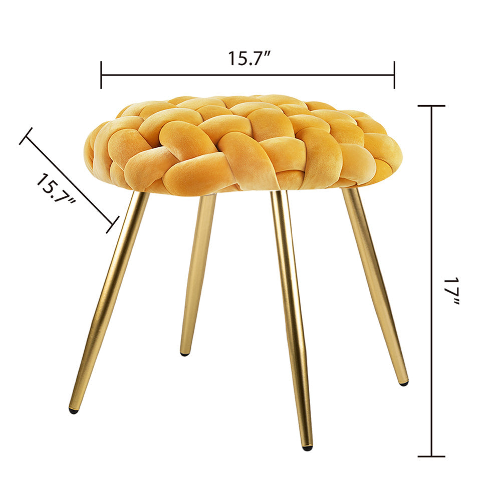 GIA Comfy Round Cushioned Stool-YELLOW