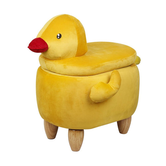 GIA Yellow Duck Animal Kids Ottoman Stool with Storage