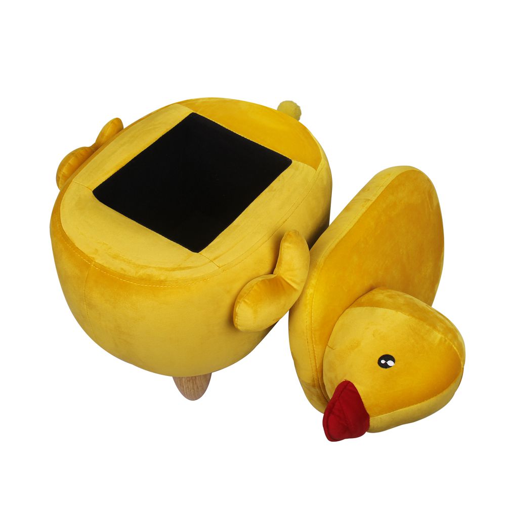 GIA Yellow Duck Animal Kids Ottoman Stool with Storage