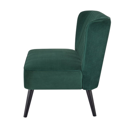 Armless Velvet Loveseat Sofa Couch-Green