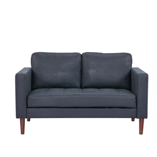 Love Seat Sofa,Black Faux Leather