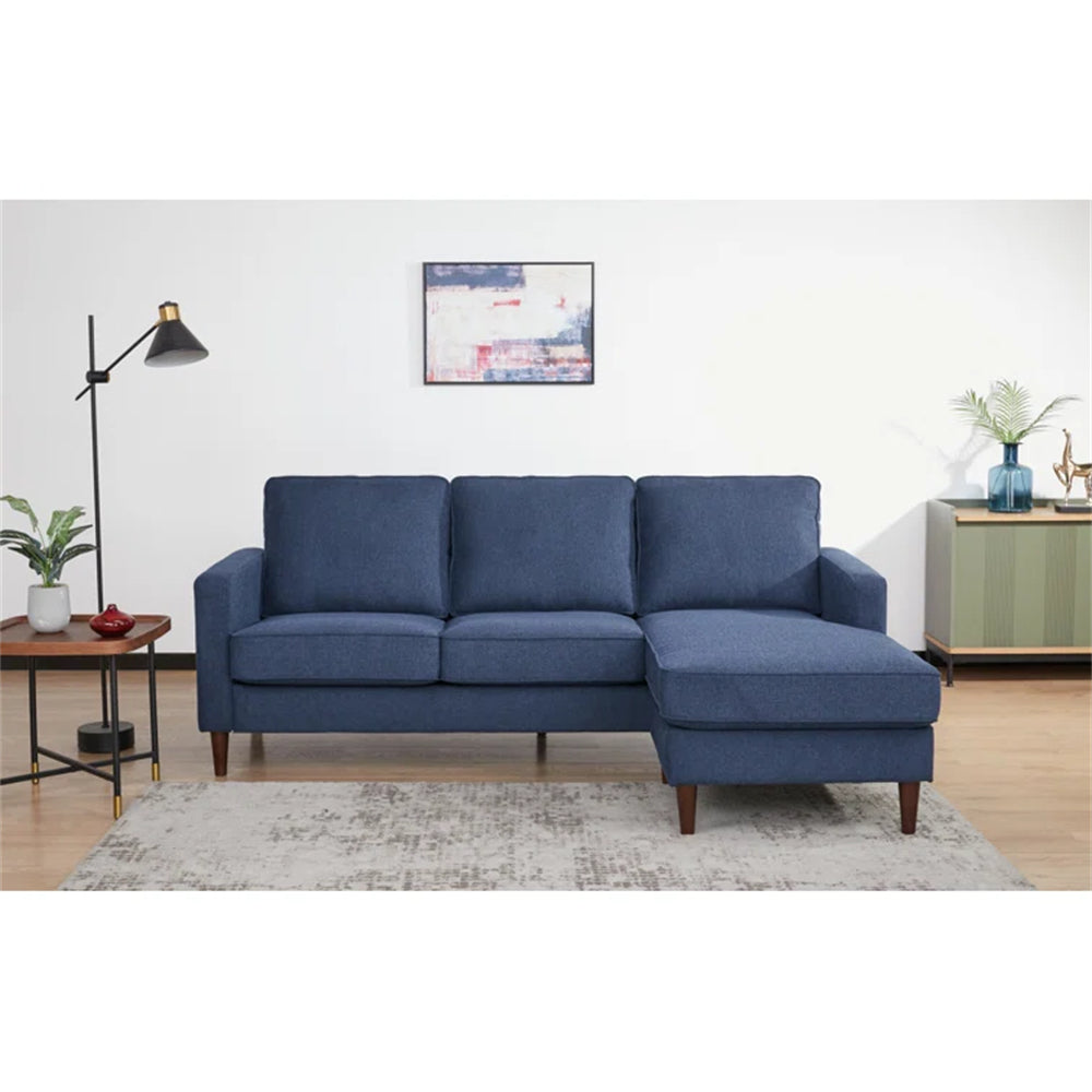 L-Shaped 3-Seat Sofa,Navy Blue