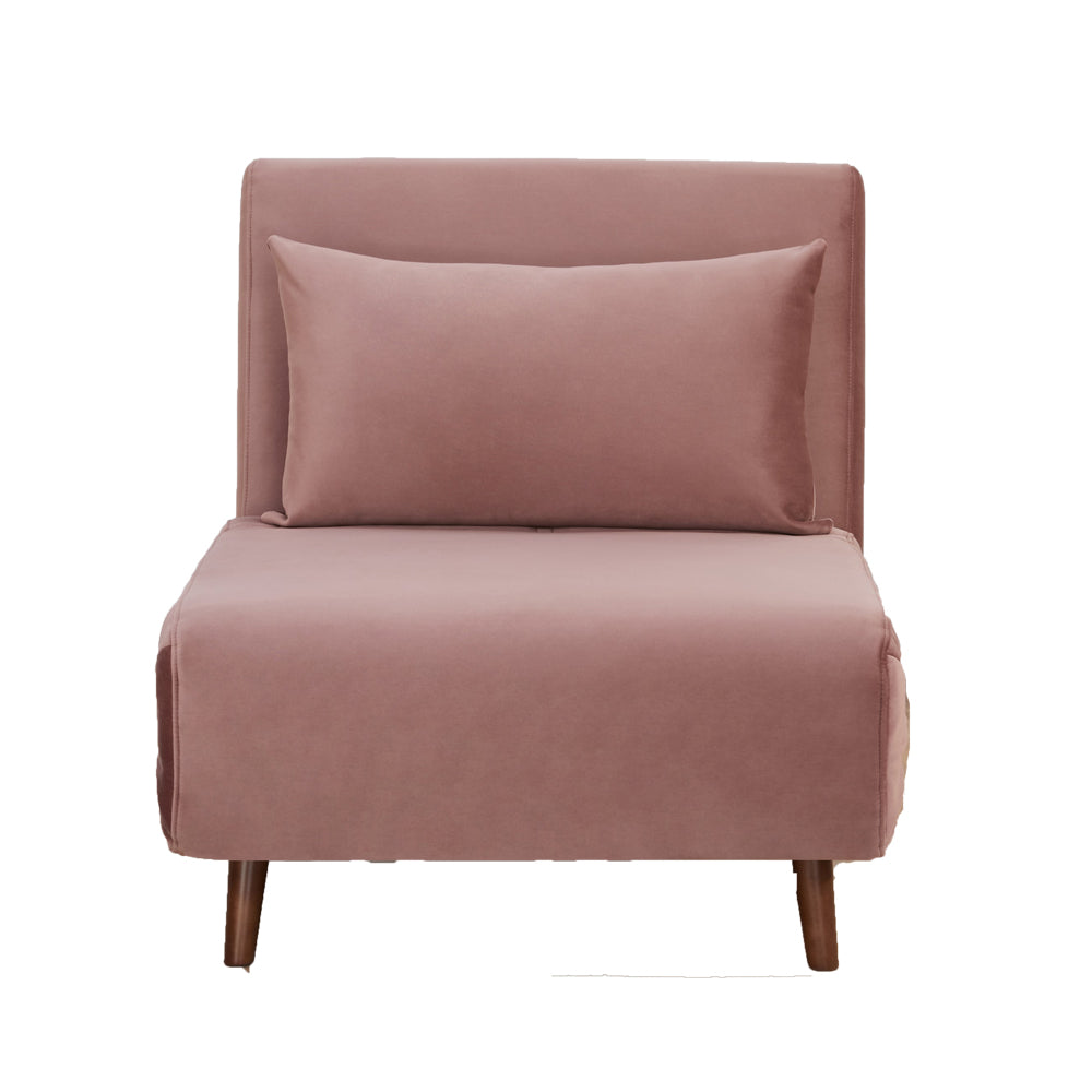 Convertible Accent Chair, Pink Velvet
