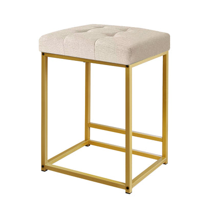 GIA 24 Inches Square Bar Stool,beige Line